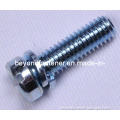 Cheese Head Machine Screws Cut Slotted Blue Zinc Plating with Spring Washer (GM006)